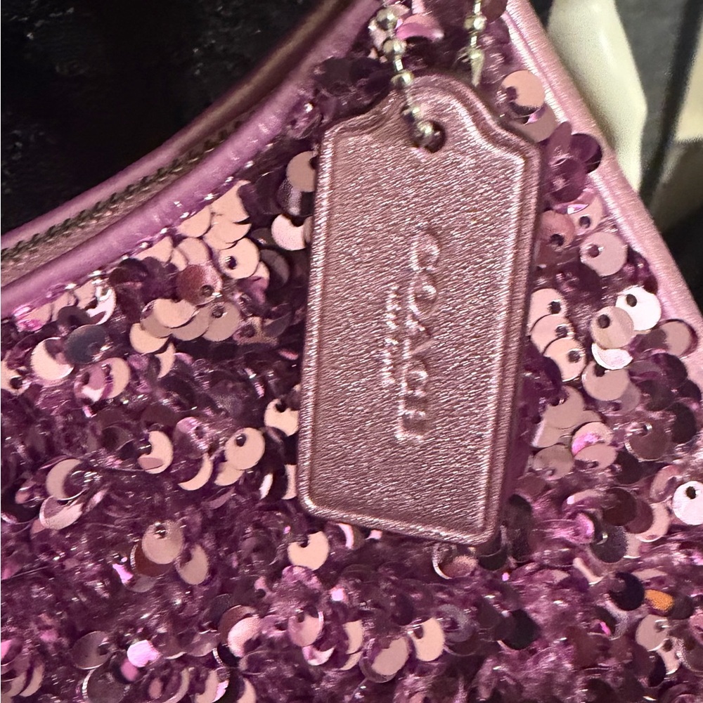 NWOT Coach Sequin Shoulder & Crossbody Bag- Pink/Lavender Sparle - Picture 9 of 14